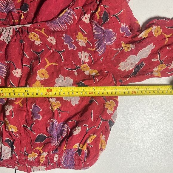 byTiMo Semi Couture Layered Ruffles Feminine Maxi Floral Red Womens Size Medium - Picture 9 of 9